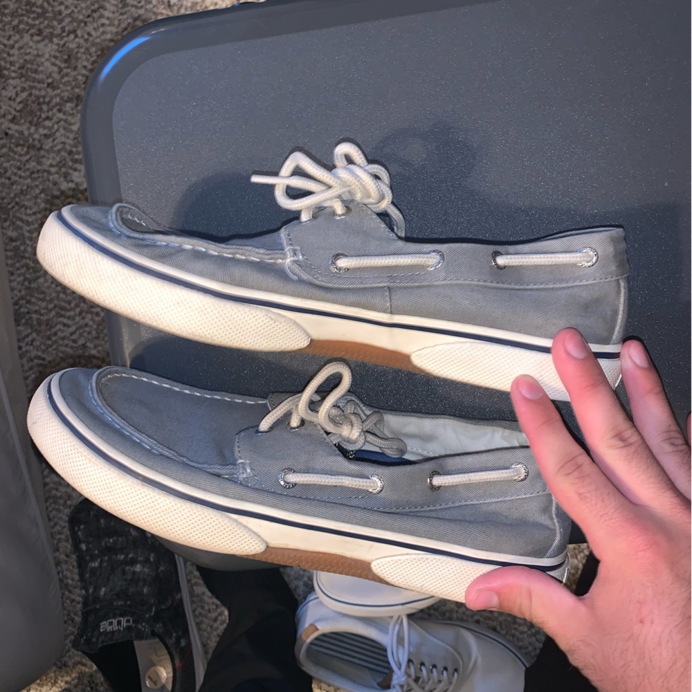 Grey Sperry Boat Shoes